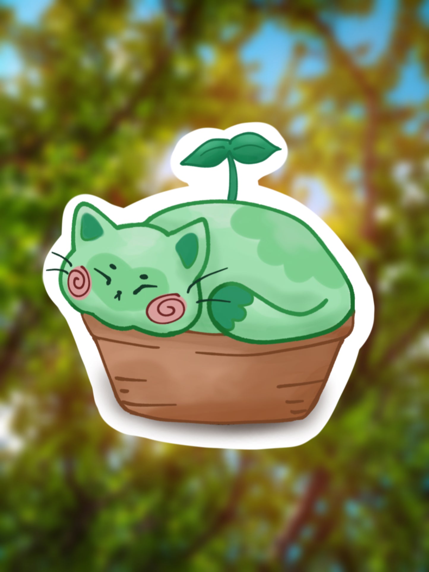 Cat Plant Sticker